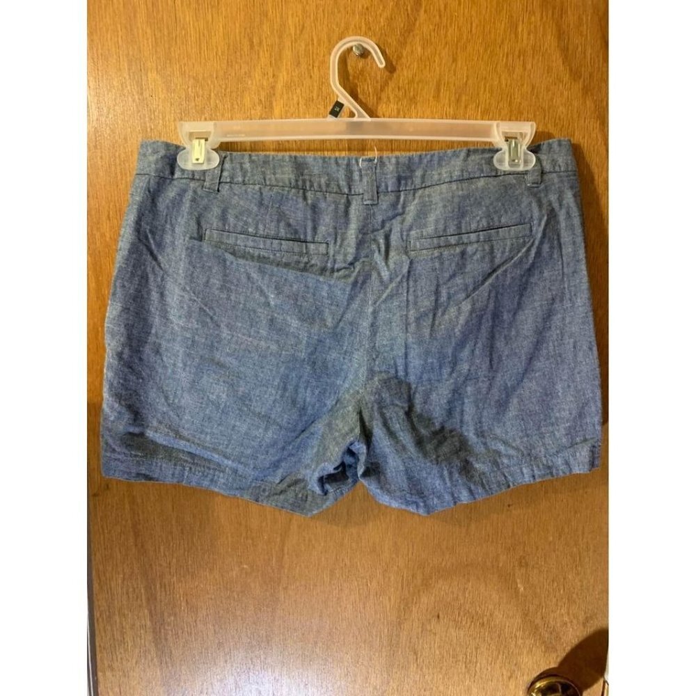 Merona Chambray 100% Cotton Blue Shorts Size 10 Womens - Picture 2 of 4